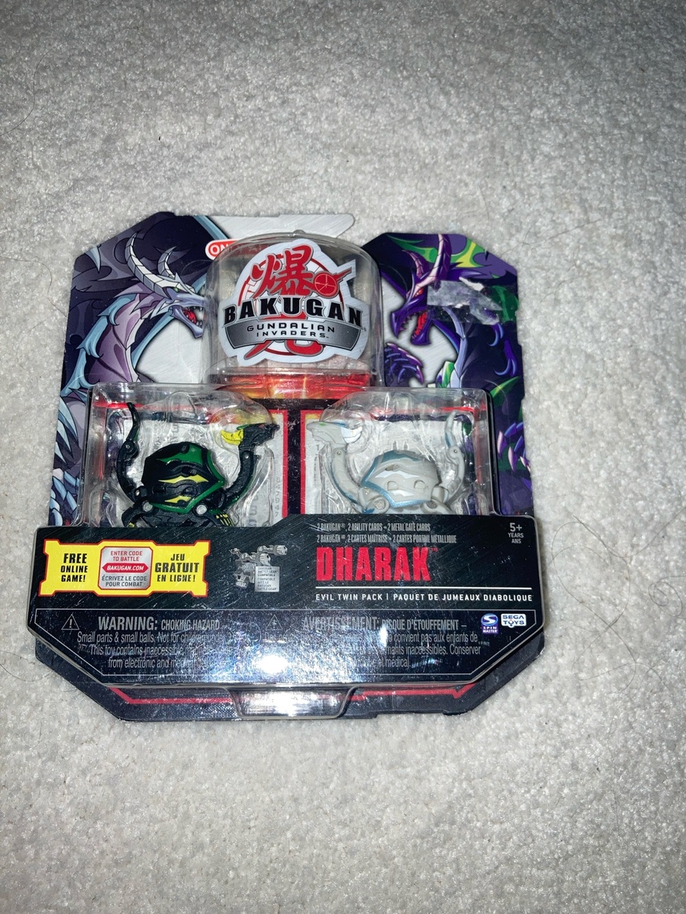 VINTAGE 2010 Bakugan Gundalian Invaders Dharak Evil Twin 2-Pack SEALED New